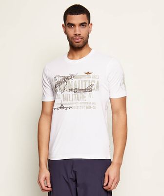 Aeronautica Militare - T-shirt męski ze sklepu: Gomez Fashion Store w kategorii: T-shirty męskie - zdjęcie 874714-BD9-10338_AM262M000084002