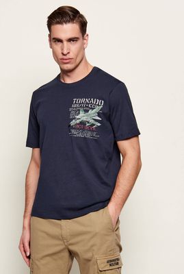 T-shirt męski na wiosnę Aeronautica Militare ze sklepu: Gomez Fashion Store w kategorii: T-shirty męskie - zdjęcie 874714-BD9-10338_AM262M000085001