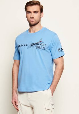 Aeronautica Militare - T-shirt męski na lato w stylu młodzieżowym ze sklepu: Gomez Fashion Store w kategorii: T-shirty męskie - zdjęcie 874714-BD9-10338_AM262M000086452