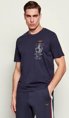 Aeronautica Militare - T-shirt męski ze sklepu: Gomez Fashion Store w kategorii: T-shirty męskie - zdjęcie 874714-BD9-10338_AM262M000088001