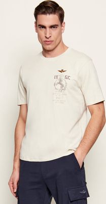 T-shirt męski letni młodzieżowy Aeronautica Militare ze sklepu: Gomez Fashion Store w kategorii: T-shirty męskie - zdjęcie 874714-BD9-10338_AM262M000088137