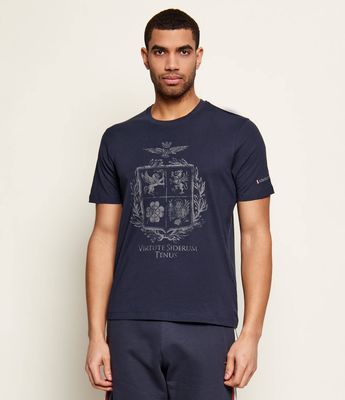 T-shirt męski na lato Aeronautica Militare ze sklepu: Gomez Fashion Store w kategorii: T-shirty męskie - zdjęcie 874714-BD9-10338_AM262M000090001