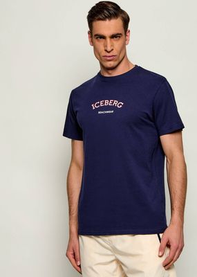T-shirt męski w stylu młodzieżowym Iceberg ze sklepu: Gomez Fashion Store w kategorii: T-shirty męskie - zdjęcie 874714-BD9-10338_II262M000018083