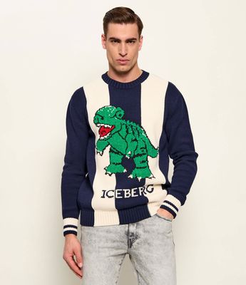 Sweter męski na wiosnę w stylu młodzieżowym Iceberg ze sklepu: Gomez Fashion Store w kategorii: Swetry męskie - zdjęcie 874714-BD9-10338_II262M000022001