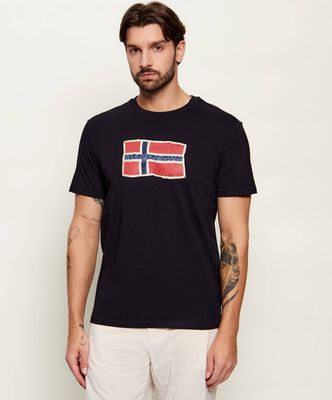 T-shirt męski w stylu młodzieżowym letni Napapijri ze sklepu: Gomez Fashion Store w kategorii: T-shirty męskie - zdjęcie 874714-BD9-10338_NA262M000024925