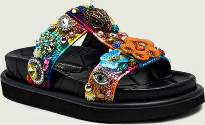 Kurt Geiger - Klapki damskie na lato ze sklepu: Gomez Fashion Store w kategorii: Klapki damskie - zdjęcie 874714-BD9-10338_KG262W000167012
