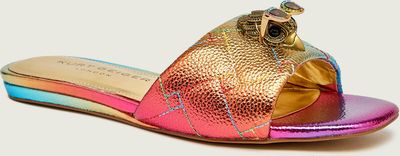 Kurt Geiger - Klapki damskie na lato ze sklepu: Gomez Fashion Store w kategorii: Klapki damskie - zdjęcie 874714-BD9-10338_KG262W000216026