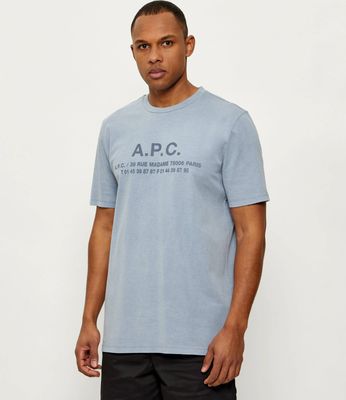 T-shirt męski w stylu młodzieżowym A.P.C. ze sklepu: Gomez Fashion Store w kategorii: T-shirty męskie - zdjęcie 874714-BD9-10338_A3262M000011012