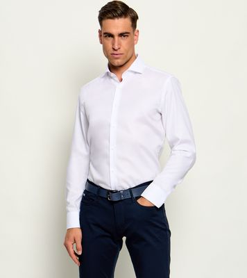 Koszula męska z klasycznym kołnierzykiem BOSS BLACK ze sklepu: Gomez Fashion Store w kategorii: Koszule męskie - zdjęcie 874714-BD9-10338_BB264M000025100