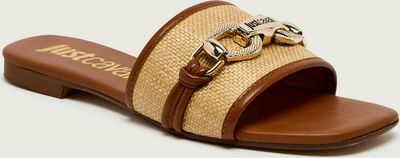 Klapki damskie na lato Just Cavalli ze sklepu: Gomez Fashion Store w kategorii: Klapki damskie - zdjęcie 874714-BD9-10338_CA262W000029766