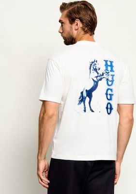 Hugo Blue - T-shirt męski na wiosnę ze sklepu: Gomez Fashion Store w kategorii: T-shirty męskie - zdjęcie 874714-BD9-10338_BJ264M000019121