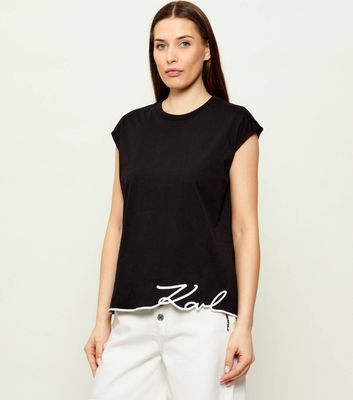 Bluzka damska na lato Karl Lagerfeld ze sklepu: Gomez Fashion Store w kategorii: Bluzki damskie - zdjęcie 874714-BD9-10338_KL262W000076666