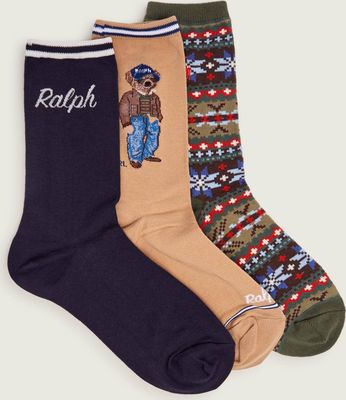 Skarpetki damskie w nadruki Polo Ralph Lauren ze sklepu: Gomez Fashion Store w kategorii: Skarpetki damskie - zdjęcie 874714-BD9-10338_PR264W000055NA1