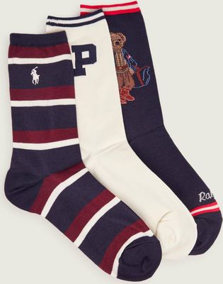 Skarpetki damskie w abstrakcyjnym wzorze Polo Ralph Lauren ze sklepu: Gomez Fashion Store w kategorii: Skarpetki damskie - zdjęcie 874714-BD9-10338_PR264W000056B93