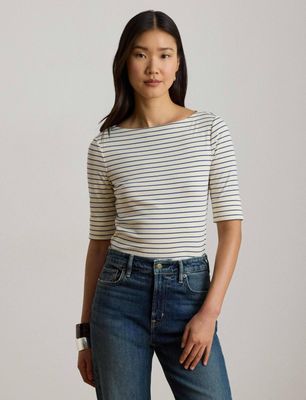 Bluzka damska casual LAUREN RALPH LAUREN ze sklepu: Gomez Fashion Store w kategorii: Bluzki damskie - zdjęcie 874714-BD9-10338_RL264W00006619Q