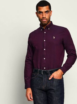 Koszula męska z kołnierzykiem button down US Polo ASSN ze sklepu: Gomez Fashion Store w kategorii: Koszule męskie - zdjęcie 874714-BD9-10338_UO265M000028031