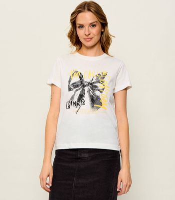 Bluzka damska wiosenna w stylu młodzieżowym Pinko ze sklepu: Gomez Fashion Store w kategorii: Bluzki damskie - zdjęcie 874714-BD9-10338_PI264W000250F52