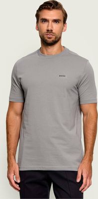 szary T-shirt męski z krótkimi rękawami BOSS GREEN ze sklepu: Gomez Fashion Store w kategorii: T-shirty męskie