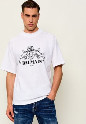 BALMAIN - T-shirt męski młodzieżowy ze sklepu: Gomez Fashion Store w kategorii: T-shirty męskie - zdjęcie 874714-BD9-10338_BA264M000008016