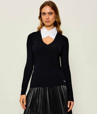 Sweter damski casual Karl Lagerfeld ze sklepu: Gomez Fashion Store w kategorii: Swetry damskie - zdjęcie 874714-BD9-10338_KL264W000064024