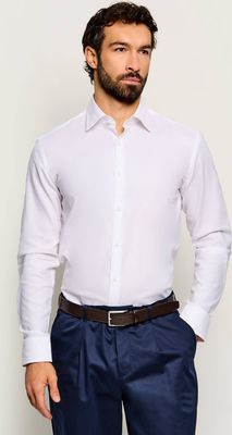 biały Koszula męska z długimi rękawami BOSS BLACK ze sklepu: Gomez Fashion Store w kategorii: Koszule męskie