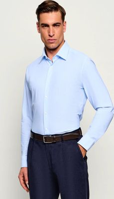 Koszula męska z klasycznym kołnierzykiem wiosenna BOSS BLACK ze sklepu: Gomez Fashion Store w kategorii: Koszule męskie
