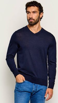 BOSS BLACK - Sweter męski w serek ze sklepu: Gomez Fashion Store w kategorii: Swetry męskie