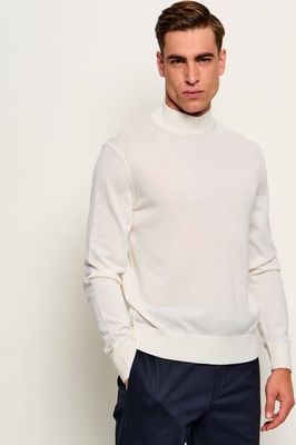 biały Sweter męski casualowy BOSS BLACK ze sklepu: Gomez Fashion Store w kategorii: Swetry męskie