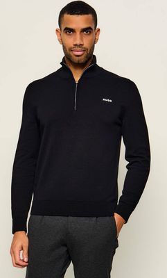 Sweter męski casual na zimę HUGO ze sklepu: Gomez Fashion Store w kategorii: Swetry męskie - zdjęcie 874714-BD9-10338_BU265M000195001