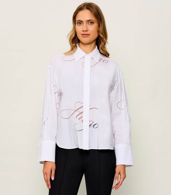 HUGO - Koszula damska elegancka na wiosnę ze sklepu: Gomez Fashion Store w kategorii: Koszule damskie - zdjęcie 874714-BD9-10338_BU264W000034971