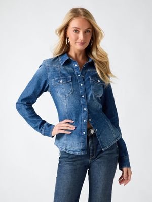 Koszula damska na jesień Guess ze sklepu: Gomez Fashion Store w kategorii: Koszule damskie - zdjęcie 874714-BD9-10338_GJ264W00006034E