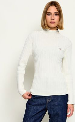 Sweter damski casualowy na zimę Calvin Klein Jeans ze sklepu: Gomez Fashion Store w kategorii: Swetry damskie - zdjęcie 874714-BD9-10338_CJ265W000049B77