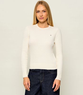 Sweter damski na zimę casual Tommy Hilfiger ze sklepu: Gomez Fashion Store w kategorii: Swetry damskie - zdjęcie 874714-BD9-10338_TH265W000004L35
