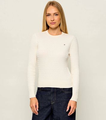 Sweter damski na zimę casual Tommy Hilfiger ze sklepu: Gomez Fashion Store w kategorii: Swetry damskie - zdjęcie 874714-BD9-10338_TH265W000004L35