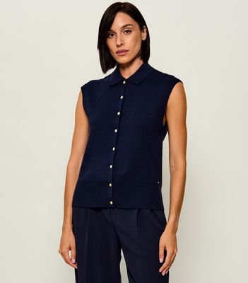 Tommy Hilfiger - Kamizelka damska casual jesienna ze sklepu: Gomez Fashion Store w kategorii: Kamizelki damskie - zdjęcie 874714-BD9-10338_TH265W000007F71