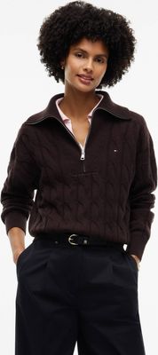 czarny Sweter damski w serek Tommy Hilfiger ze sklepu: Gomez Fashion Store w kategorii: Swetry damskie