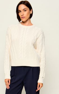 Sweter damski casual Tommy Hilfiger ze sklepu: Gomez Fashion Store w kategorii: Swetry damskie - zdjęcie 874714-BD9-10338_TH265W000046L35
