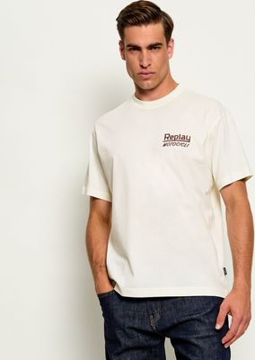 T-shirt męski w stylu młodzieżowym Replay ze sklepu: Gomez Fashion Store w kategorii: T-shirty męskie - zdjęcie 874714-BD9-10338_RY265M000012A98