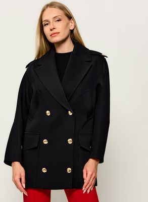 Elisabetta Franchi - Płaszcz damski ze sklepu: Gomez Fashion Store w kategorii: Płaszcze damskie - zdjęcie 874714-BD9-10338_EF264W000046110