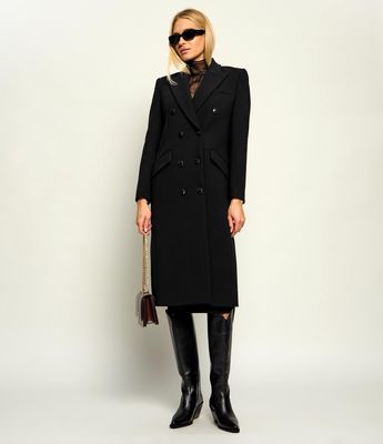 Płaszcz damski Elisabetta Franchi ze sklepu: Gomez Fashion Store w kategorii: Płaszcze damskie - zdjęcie 874714-BD9-10338_EF264W000047110