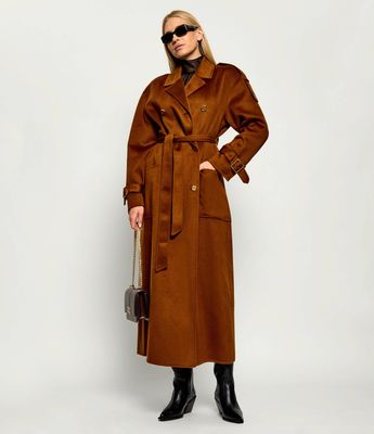 Płaszcz damski jesienny Elisabetta Franchi ze sklepu: Gomez Fashion Store w kategorii: Płaszcze damskie - zdjęcie 874714-BD9-10338_EF264W000049E86