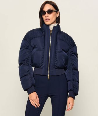 Kurtka damska casual na jesień Elisabetta Franchi ze sklepu: Gomez Fashion Store w kategorii: Kurtki damskie - zdjęcie 874714-BD9-10338_EF264W000055888