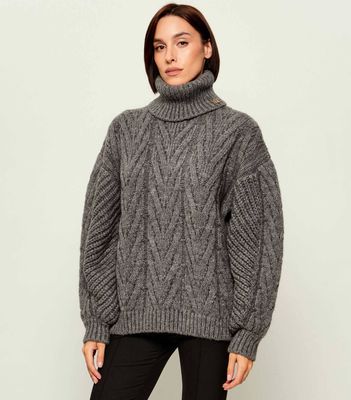 Sweter damski casualowy na zimę Elisabetta Franchi ze sklepu: Gomez Fashion Store w kategorii: Swetry damskie - zdjęcie 874714-BD9-10338_EF265W000029188