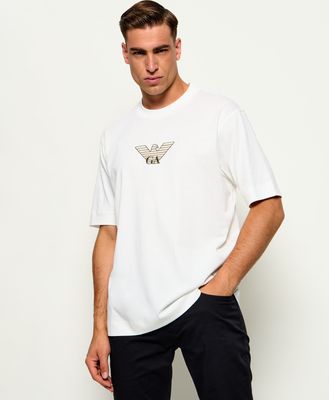 T-shirt męski w stylu młodzieżowym Emporio Armani ze sklepu: Gomez Fashion Store w kategorii: T-shirty męskie - zdjęcie 874714-BD9-10338_EA265M000005T68