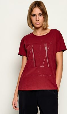 Bluzka damska wiosenna Armani Exchange ze sklepu: Gomez Fashion Store w kategorii: Bluzki damskie - zdjęcie 874714-BD9-10338_AX265W000006K58