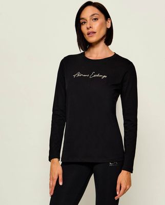 Bluzka damska casual Armani Exchange ze sklepu: Gomez Fashion Store w kategorii: Bluzki damskie - zdjęcie 874714-BD9-10338_AX265W000020J27