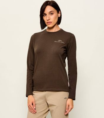 Aeronautica Militare - Bluzka damska jesienna casual ze sklepu: Gomez Fashion Store w kategorii: Bluzki damskie - zdjęcie 874714-BD9-10338_AM264W000007442