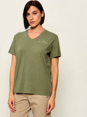 Bluzka damska casualowa Aeronautica Militare ze sklepu: Gomez Fashion Store w kategorii: Bluzki damskie - zdjęcie 874714-BD9-10338_AM264W000009478