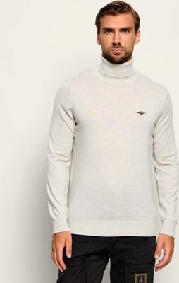 Sweter męski casualowy Aeronautica Militare ze sklepu: Gomez Fashion Store w kategorii: Swetry męskie - zdjęcie 874714-BD9-10338_AM264M000012403