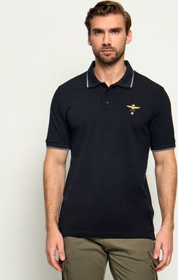 Aeronautica Militare - T-shirt męski casualowy na wiosnę ze sklepu: Gomez Fashion Store w kategorii: T-shirty męskie - zdjęcie 874714-BD9-10338_AM264M000016004